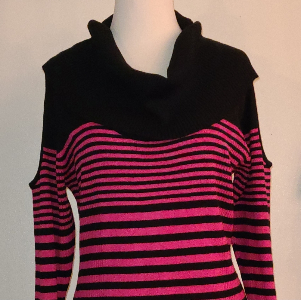 Dots size XL pink/ black sweater dress